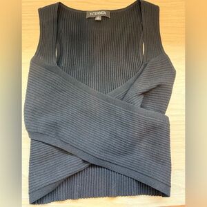 Intermix cropped wrap top